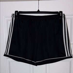 adidas Black Women's Athletic Shorts with White Stripes